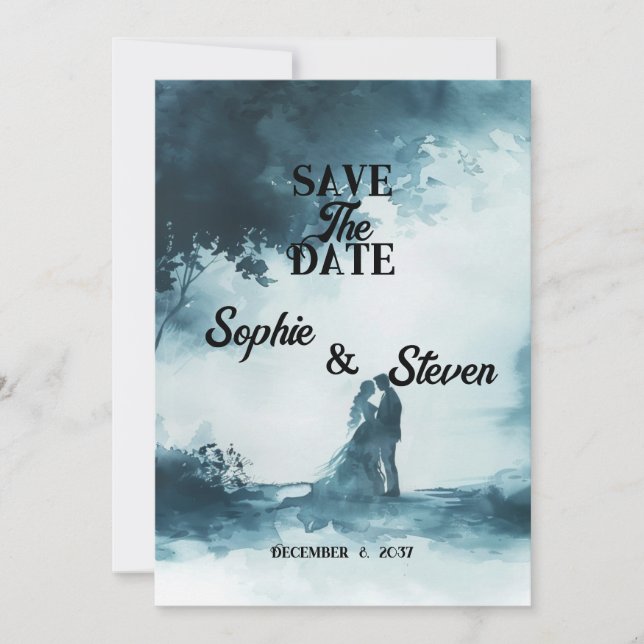 Love in Full Bloom: Romantic Floral Save The Date (Front)