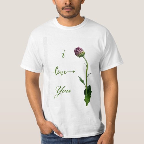 Love in Full Bloom The White T_Shirt with Rose A
