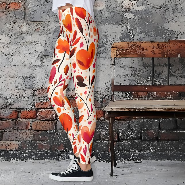 Love in Full Bloom: Valentine's Day Leggings (Heartfelt Blooms Valentine's Day Leggings)