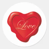 Plain Red Color Heart Sticker, Zazzle