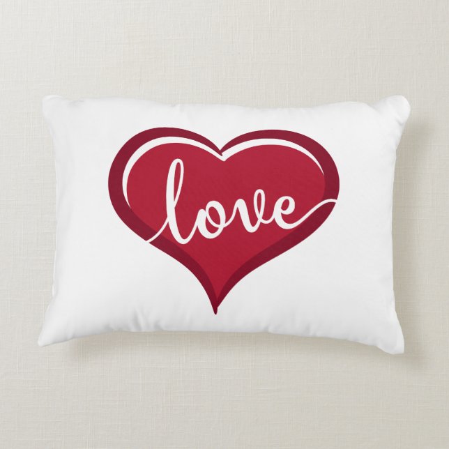 love in heart valentines accent pillow (Back)