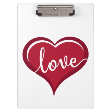 love in heart valentines clipboard