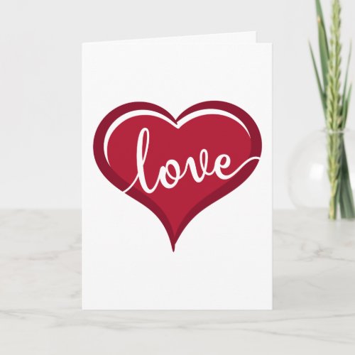 love in heart valentines holiday card
