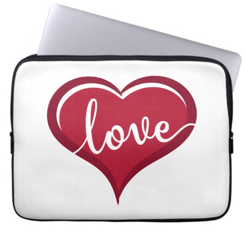love in heart valentines laptop sleeve
