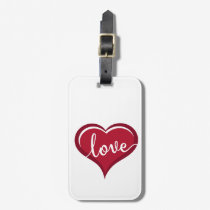 love in heart valentines luggage tag