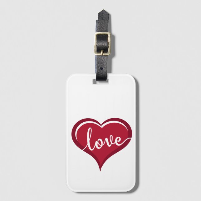 love in heart valentines luggage tag (Front Vertical)