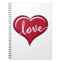 love in heart valentines notebook