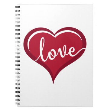 love in heart valentines notebook