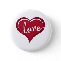 love in heart valentines pinback button