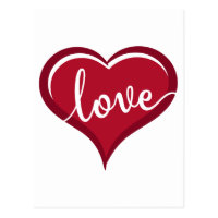 love in heart valentines postcard