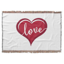 love in heart valentines throw blanket