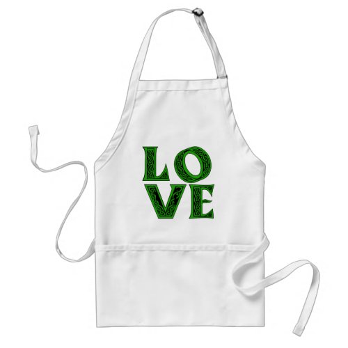 LOVE in Large Celtic Letters Adult Apron
