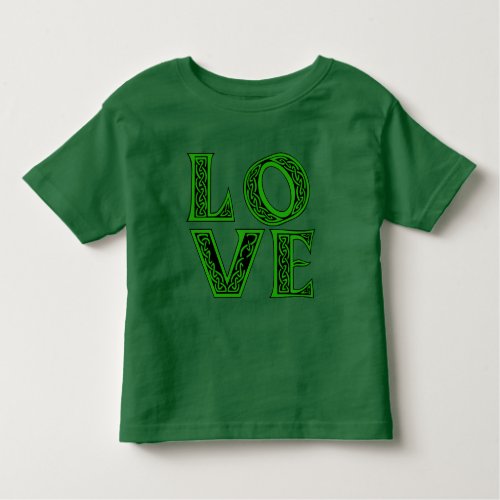 LOVE in Large Celtic Letters Toddler T_shirt