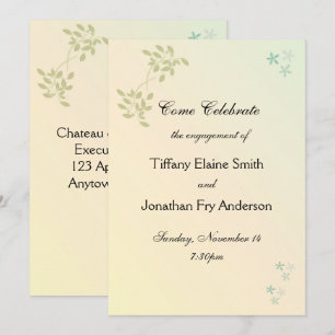 Love in Laurels Engagement Large Text Invitation