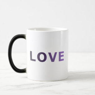 LOVE in Lavender Purple Pastel Color Ombre Morph Mug