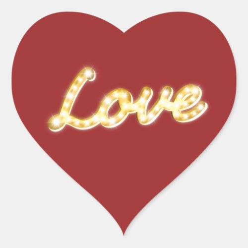 Love in Marquee Lights Sticker _ red
