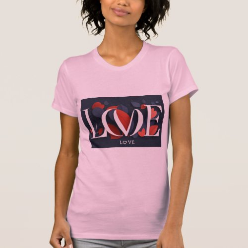 Love in Minimalist Sans An 8k Typography Artwork T_Shirt