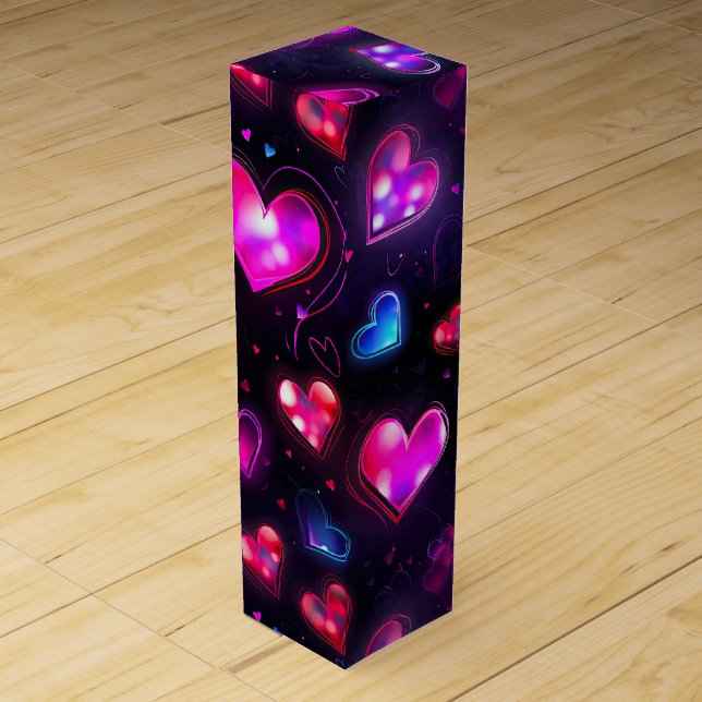 Love in Motion: Valentine's Day Hearts Wine Box (Front)
