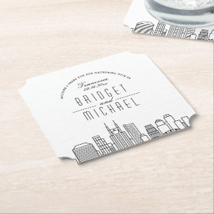 Love in Nashville   City Skyline Welcome Paper Coaster