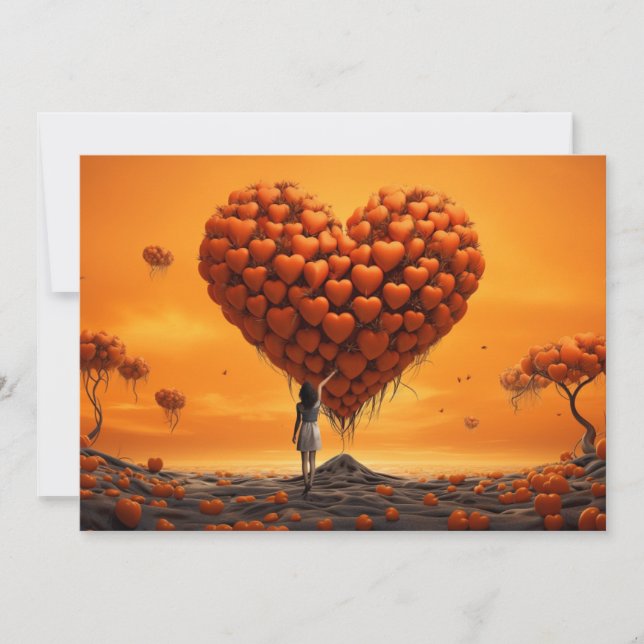 Love in orange: Write your letter - Valentine Card (Front)