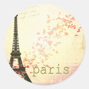 Love in Paris Classic Round Sticker