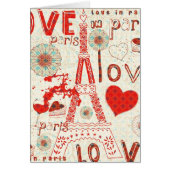Love In Paris-Eiffel Tower Flowers And Hearts (Front)