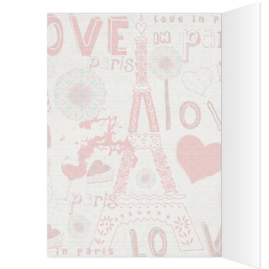 Love In Paris-Eiffel Tower Flowers And Hearts (Inside (Left))