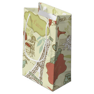 Love in Paris Pattern Small Gift Bag