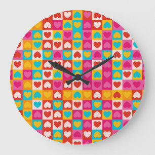 Love in Patterns Large Clock