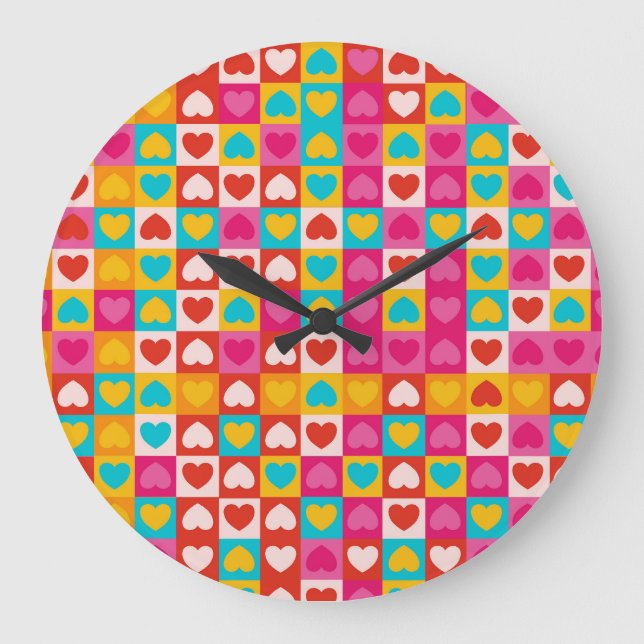 Love in Patterns Large Clock (Front)