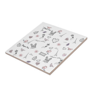 Love in Peris Bohemian Chic Floral Boho Girl Ceramic Tile