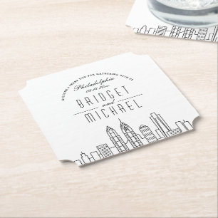 Love in Philadelphia   City Skyline Welcome Paper Coaster