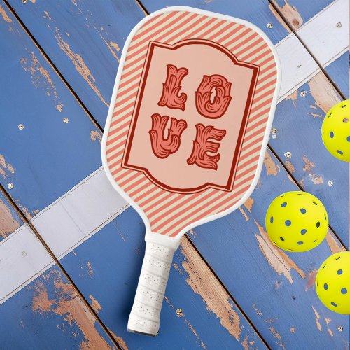 Love in Pink with Vintage Framing  Candy Striping Pickleball Paddle