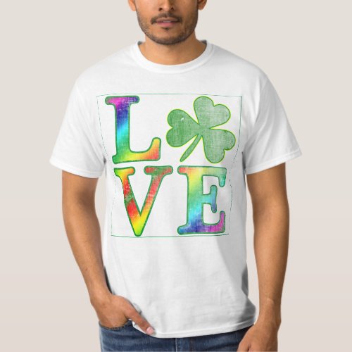 Love in Rainbow Colors with Distressed Look T_Shirt