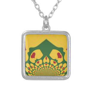 Love in Rasta Colors: Reggae Hearts Silver Plated Necklace