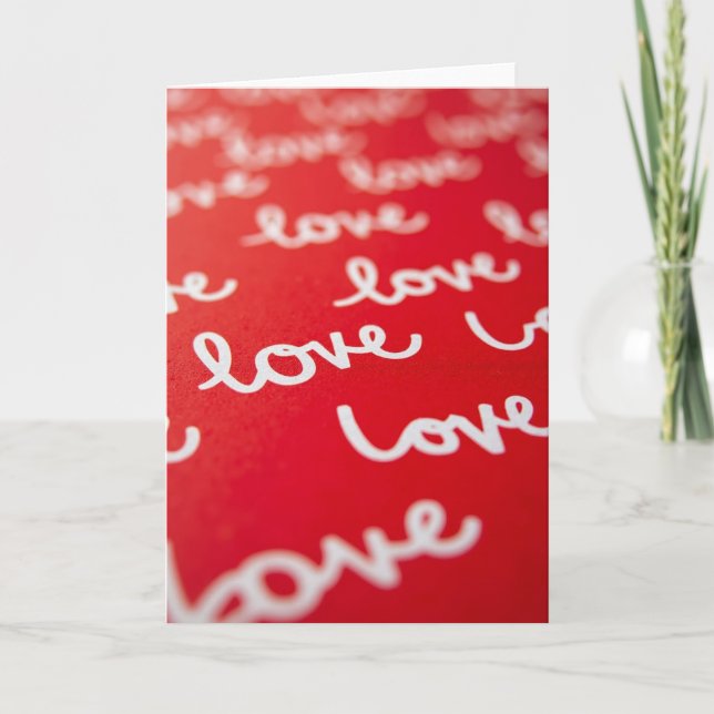 Love In Red Abstract View Card (Front)
