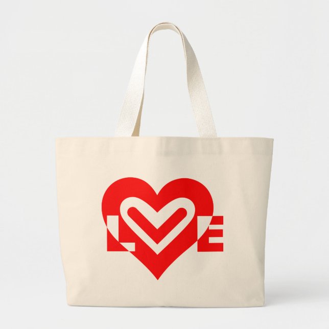 Love in Red Large Tote Bag (Front)