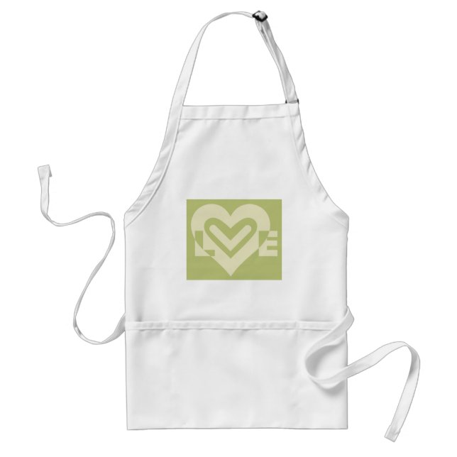 Love in Sage Green Adult Apron (Front)