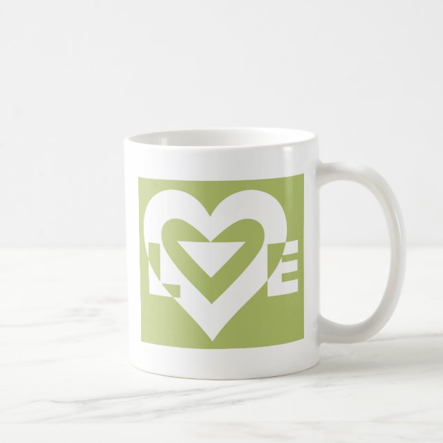 Love in Sage Green Coffee Mug (Right)