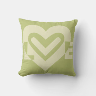 Love in Sage Green Throw Pillow