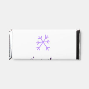 Love in Snow bridal shower purple snowflakes paste Hershey Bar Favors