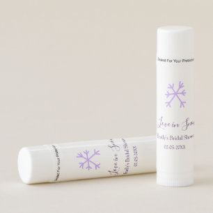 Love in Snow bridal shower purple snowflakes paste Lip Balm