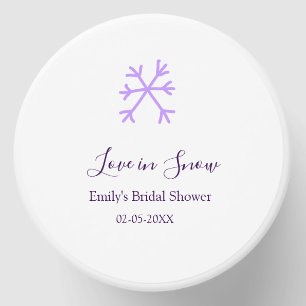 Love in Snow bridal shower purple snowflakes paste Mini Candle Favors