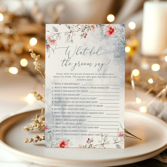 Love in snow What did the groom say bridal shower (Creator Uploaded)