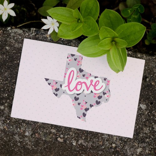 Love in Texas _ Valentines Day Holiday Postcard