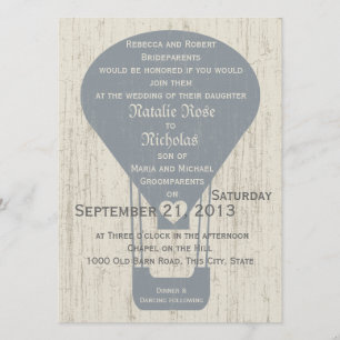 Love in the Air Balloon Wedding Invitation