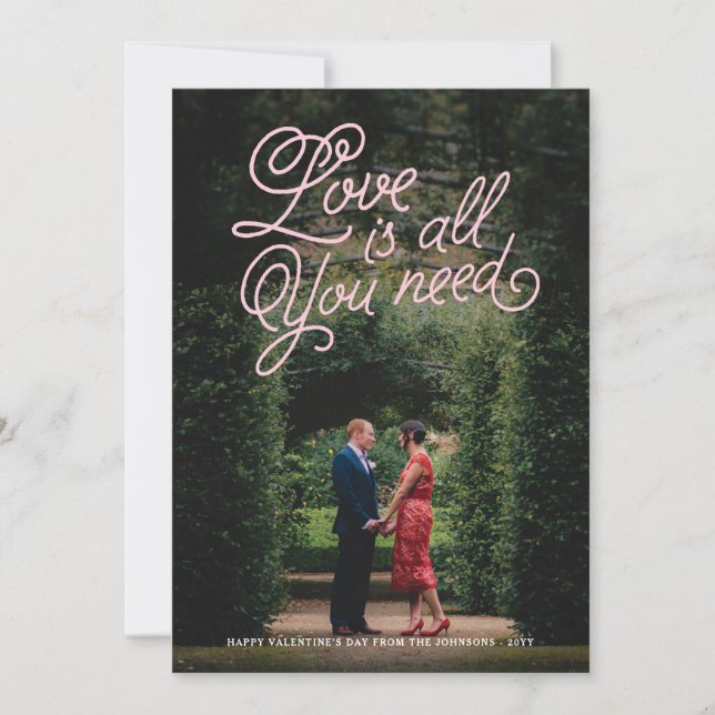 Love in the Air Photo Valentine Holiday Card (Front)