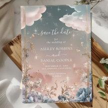 Love in the Air Sparkles and Florals Save The Date