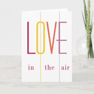 Love in the air typography Valentines Day modern Card