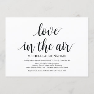 Love in the air, Wedding Elopement Invites